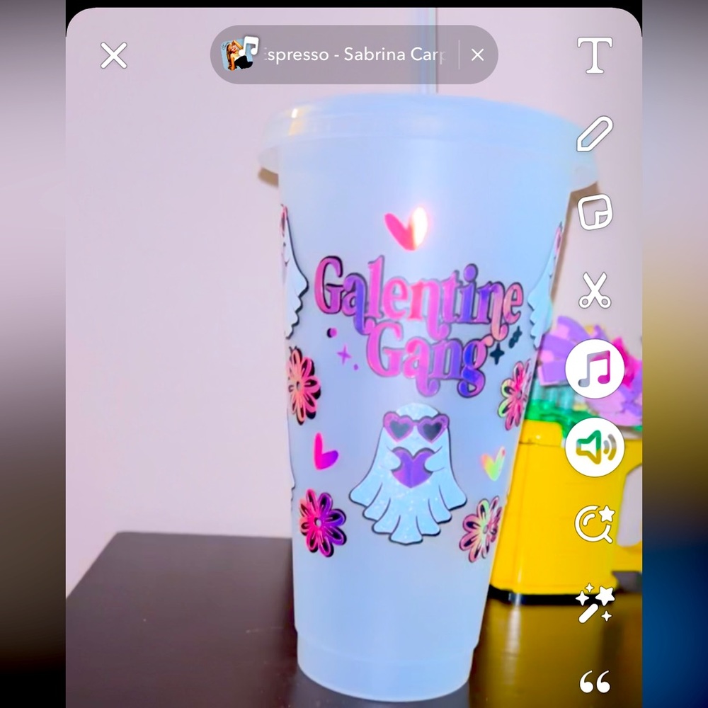 Girly ghost coffee cup tumbler!!